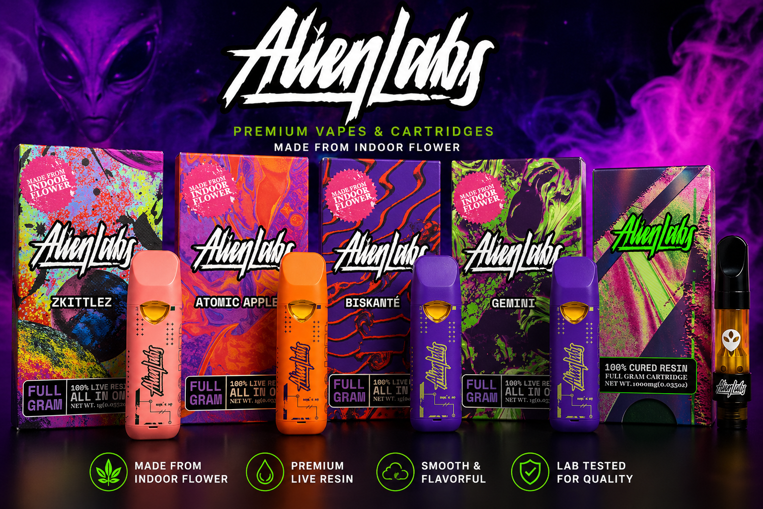 Alien Labs, alien labs vape, alien labs disposable, alien labs 2g disposable, alien labs carts